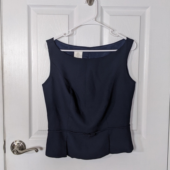 Like-New‎ Watters & Waters Luxury Formal Wear Blue Boat Neck Shell Blouse Size S - Picture 1 of 5